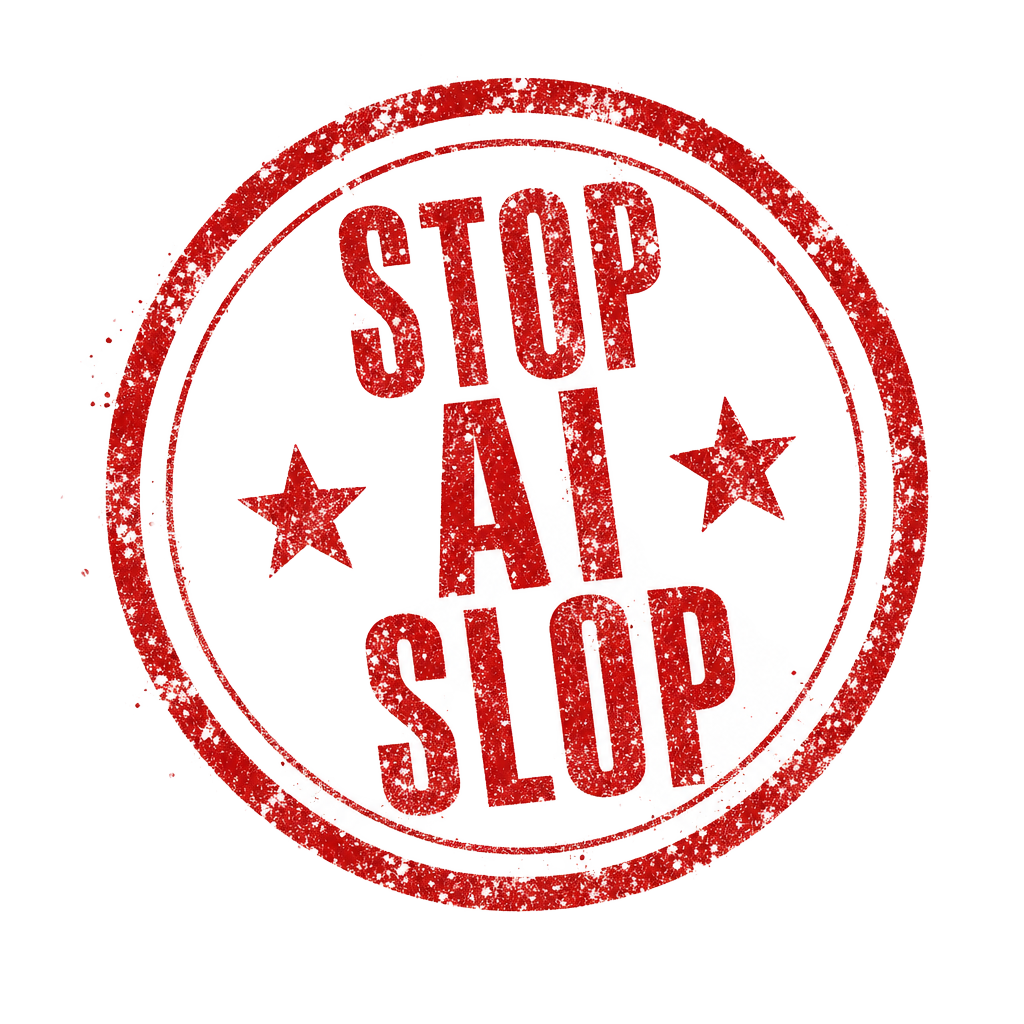 Stop AI Slop stamp